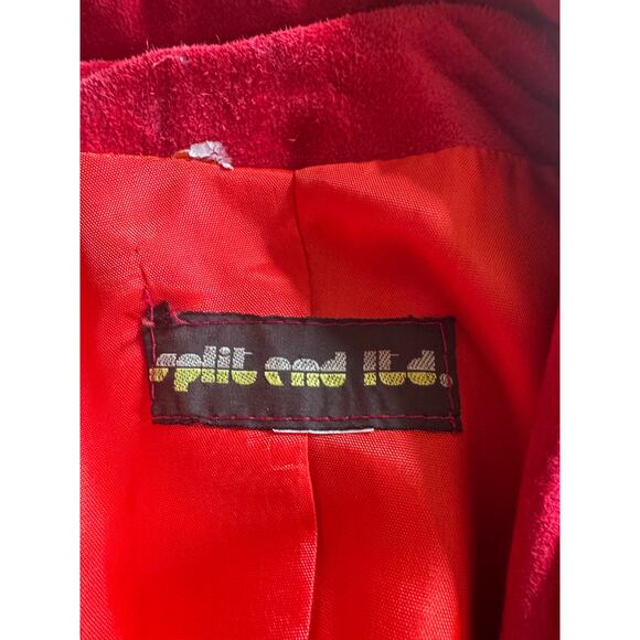 Vintage Split End Ltd Red Suede Blazer Jacket Size 14 - Picture 7 of 13